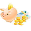 cash, coins, money, pig, piggy bank, safe icon