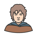 elijah wood, frodo, lord of the rings, wizard svg vector icon