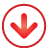 basic, down, navigation, red icon
