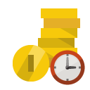 coin,clock icon
