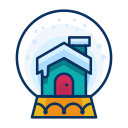 christmas, decorate, decoration, house, snowglobe svg vector icon