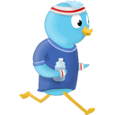 bird, jogger, twitter icon