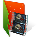 christmas, film, folder, video icon