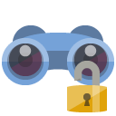 binoculars,lock,open icon