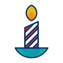 candle, decoration, fire, flame svg vector icon
