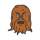 chewbacca, han solo, starwars, wookie svg vector icon