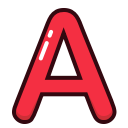 a, alphabet, letter, letters, red svg vector icon