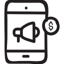 advertisment, announcement, loud, loudspeaker, megaphone, smartphone, speaker svg vector icon