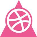 dribbble, media, social, triangle icon