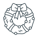 bow, bowknot, christmas, decoration, holiday, wreath, xmas svg vector icon
