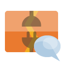 disconnect,vertical,speech,bubble icon