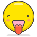 face, squinting, tongue, with svg vector icon