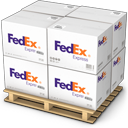 boxes, fedex, goods, palet, products, shipment, shipping, warehouse icon