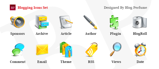 blogging, set icon