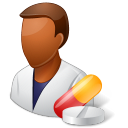 dark, male, pharmacist icon
