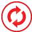 basic, button, red, synchronize icon