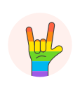 flag, hand, lgbtq, rock svg vector icon