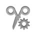 scissors,gear icon