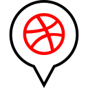 dribbble, pin, social svg vector icon