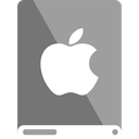 apple, drive, grey, white icon