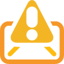 mail,warning,envelop,message,email,letter,alert,exclamation,wrong,error icon