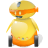 happy, robot, shadow, with icon