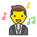 1, man, singer svg vector icon