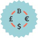 bitcoin, british, dollar, euro, exchange, pound, rate svg vector icon