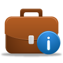 briefcase, business, info icon