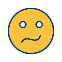 confused, emot, face, smiley svg vector icon