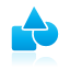 blue, shapes icon