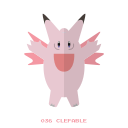 clefable, hada, kanto, normal, pokemon svg vector icon
