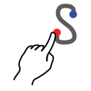 gestureworks, letter, lowercase, s, stroke icon