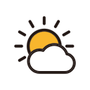 clouds, sun, sunny, weather svg vector icon