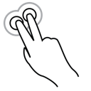 double, finger, gestureworks, tap, two icon