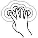 finger, four, gestureworks, tap, triple icon