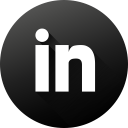 black white, circle, high quality, linkedin, long shadow, social, social media svg vector icon