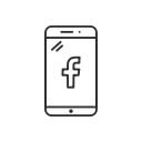 facebook, logo, mobile, phone svg vector icon