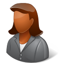 client, dark, female icon