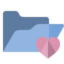 open,folder,heart icon