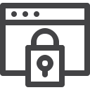 account, browser, locked, padlock, secure, seo svg vector icon