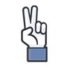 fingers, like, victory, vivacious icon