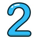 blue, number, numbers, study, two svg vector icon