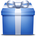 blue, gift, present icon