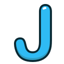 alphabet, blue, j, letter, letters svg vector icon