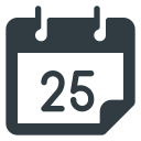 calendar, christmas, date svg vector icon