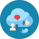 blogging, cloud, cloud computing, comment, communication, connection, internet, internet marketing, network, online marketing, seo, social media, social media cloud, speech bubble, twitter, users, web svg vector icon