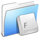 aqua, folder, fonts, stripped icon