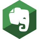 evernote, gloss, hexagon, media, social svg vector icon