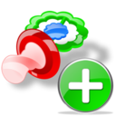 pacifier,add,plus icon